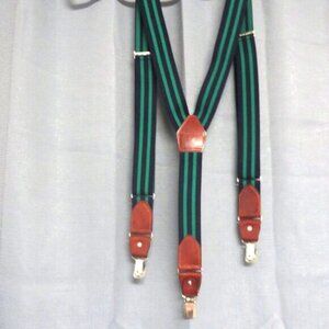 ❤️MAGNANNI GREEN / NAVY SUSPENDERS Made in Spain NWOT